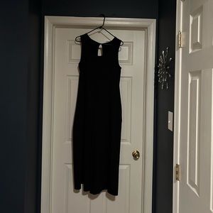 Black sleeveless wide leg jumpsuit